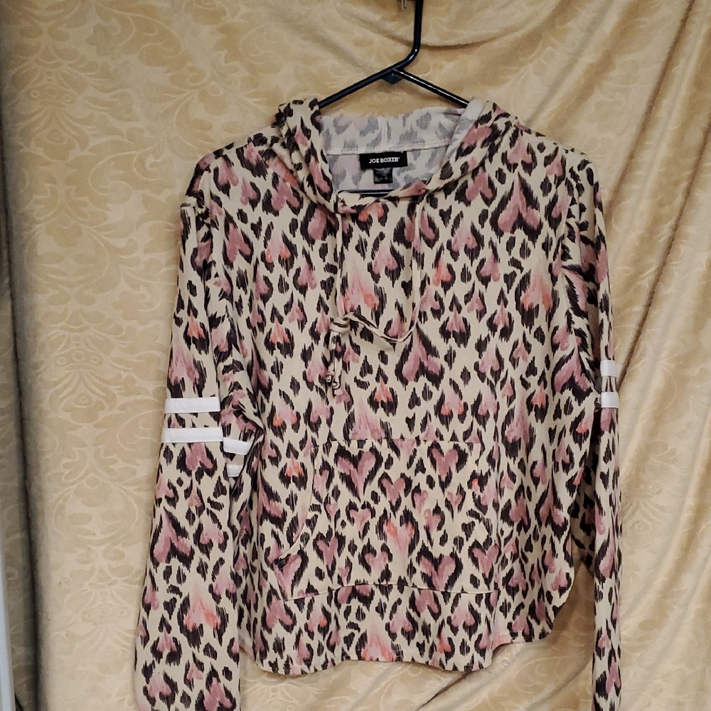 Joe Boxer Pink and Cream Leopard Hoodie